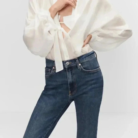 Mango MNG Slim Copped Dark Blue Jeans NWT Plus 16 - Picture 4 of 12